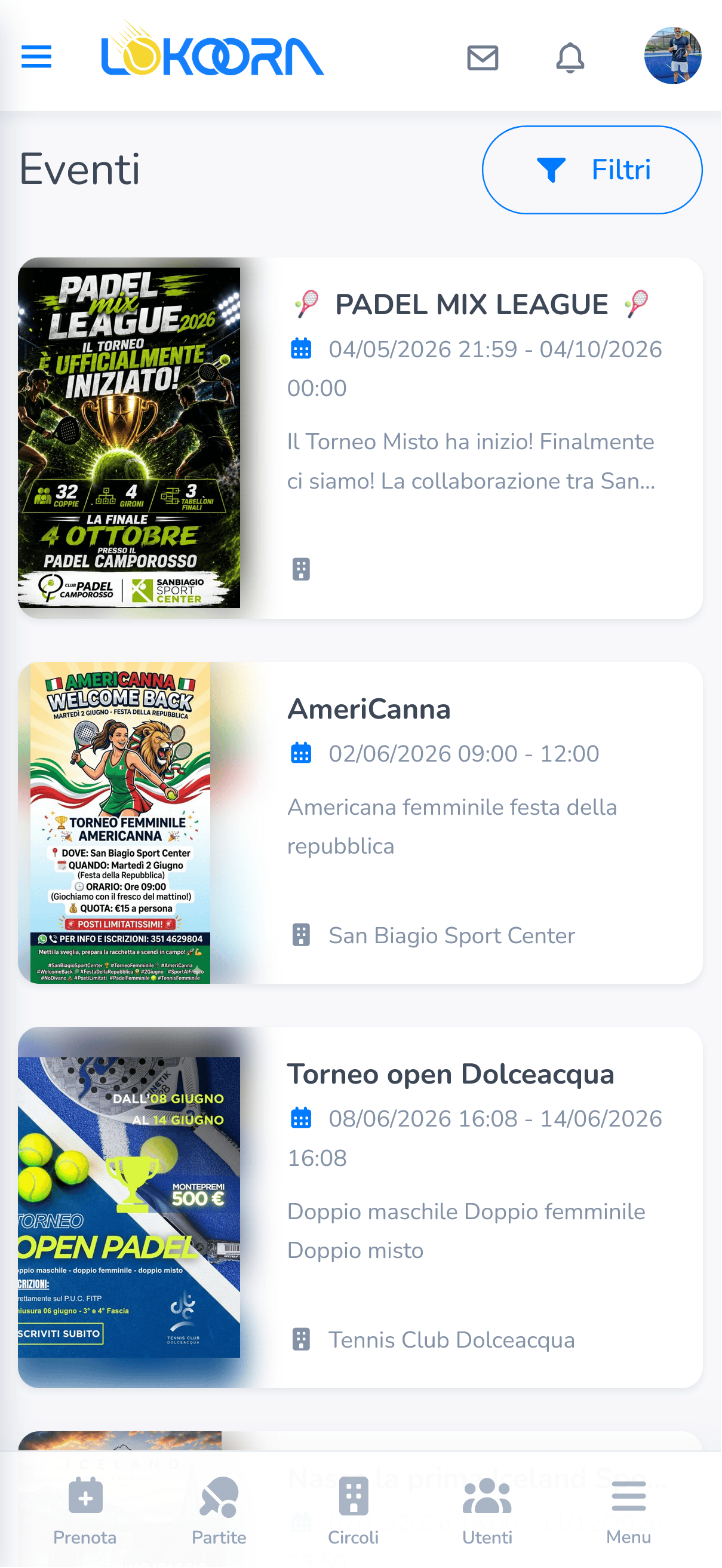 Eventi e sponsor Lokoora